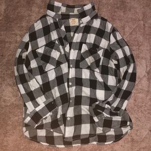 A black and white flannel